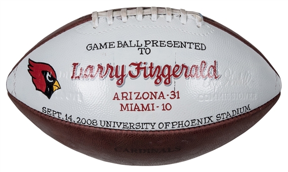 2008 Game Used Football Presented To Larry Fitzgerald